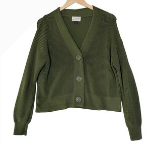 Universal Thread Womens Size Small Olive Green Cotton Cardigan Sweater
